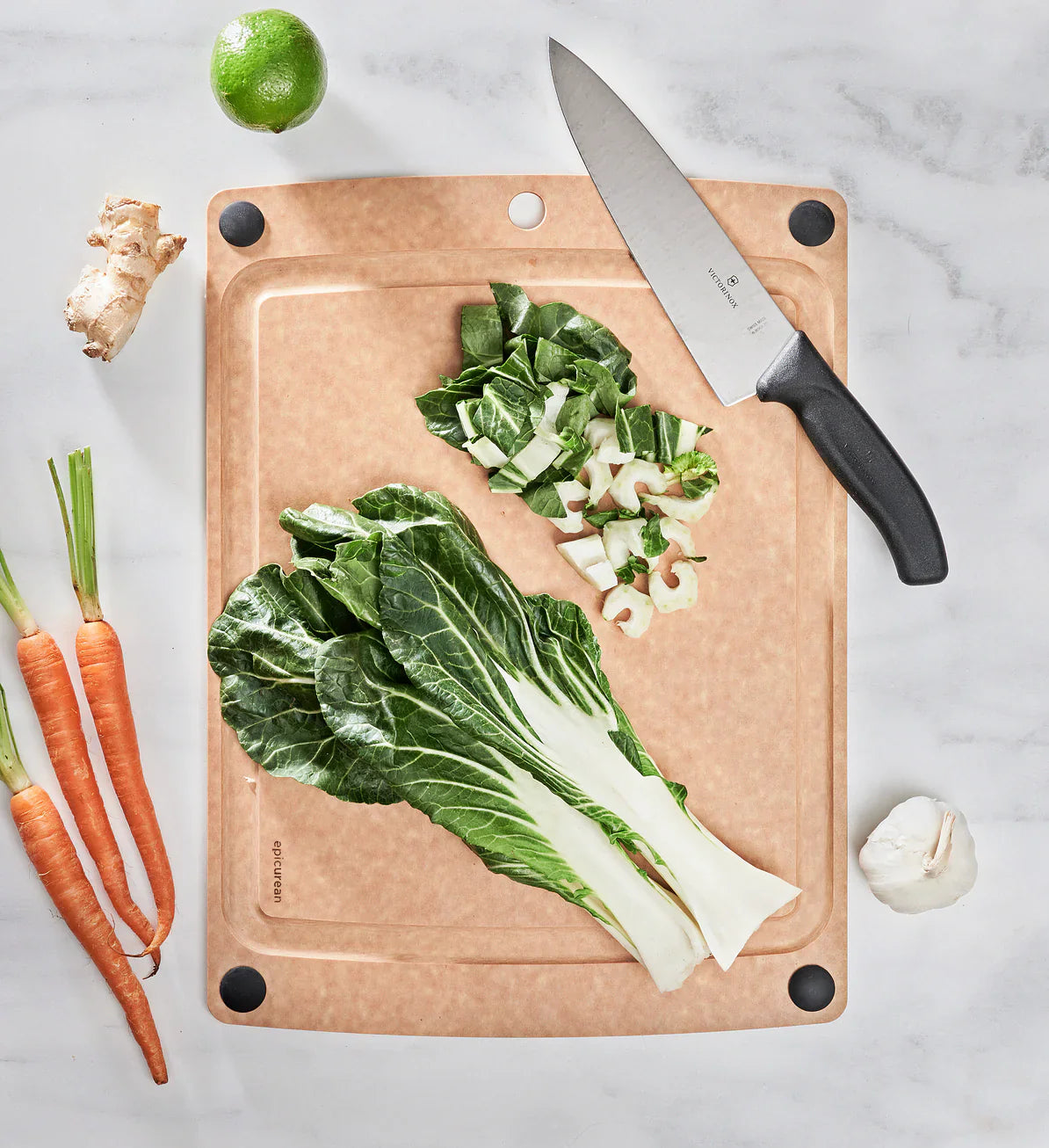 Epicurean All-in-One Series Cutting Board, Natural/Black feet, Multiple Sizes